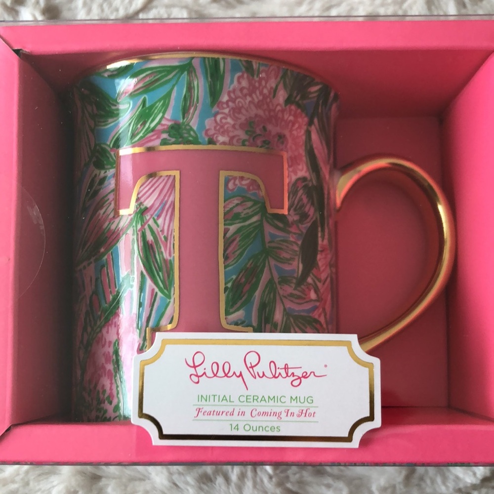 Lilly Pulitzer Initial Ceramic Mug - T
